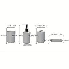 4pcs Soap Dispenser & Holder & 2 Cups Bathroom Accessories Set
