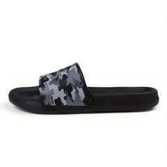 Men's Camo Lightweight Non-Slip Open-Toe Slides for Bathroom Beach