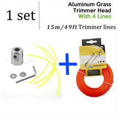 15m Trimmer Lines Aluminum Brush Cutter Head Lawn Mower Cutting Line