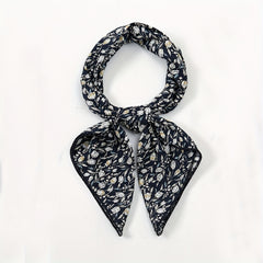 Floral Print Square Scarf Solid Bandana Women Head Wrap Necke...