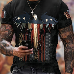 Eagle Pattern T shirt Men's Casual Street Style Tee Shirt For Summer