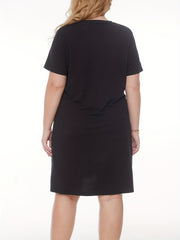 Casual Dress Women's Plus Button Tee Dress