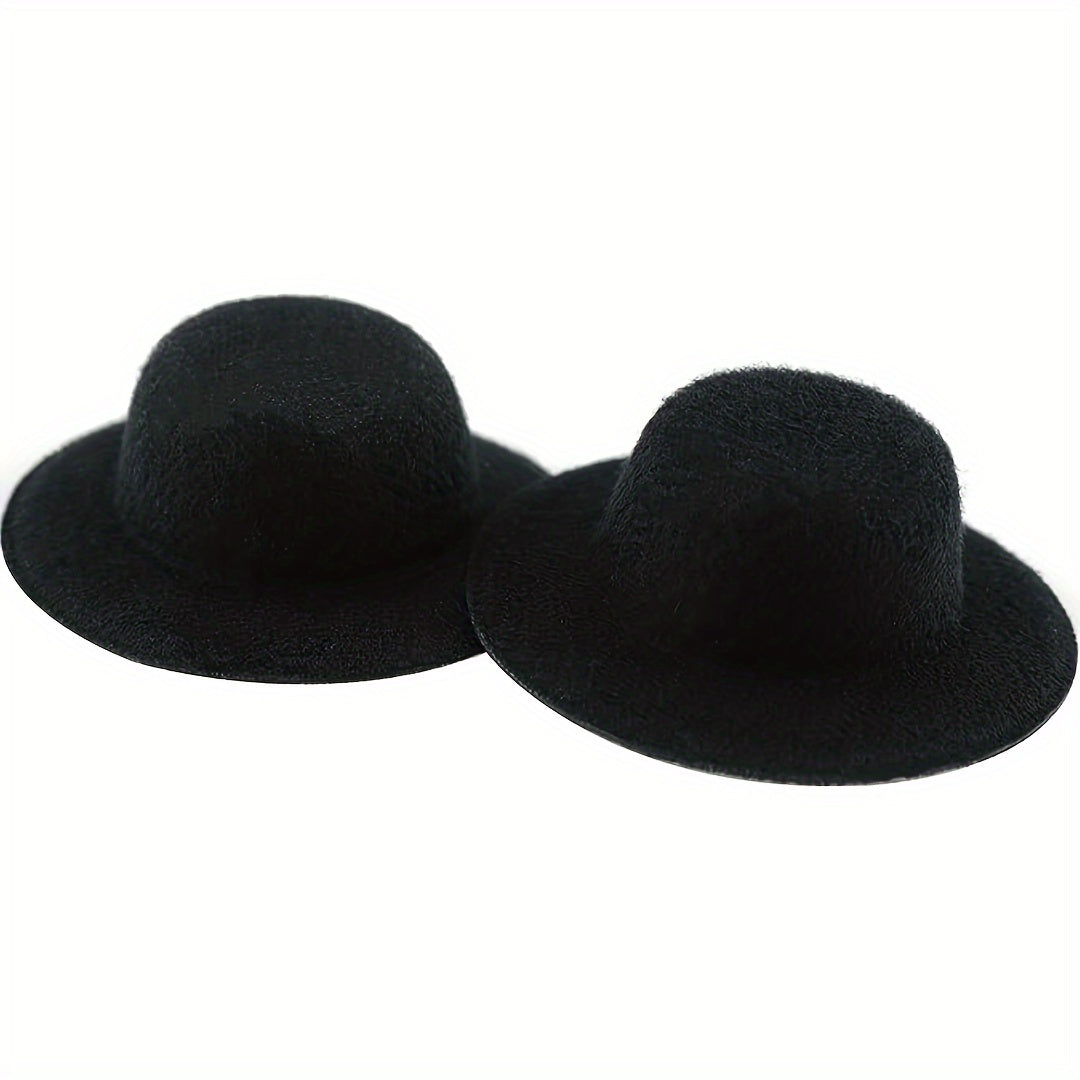 10 Pack Mini Top Hats for Dolls Wide Brim Felt Hats DIY Crafts Doll Accessories