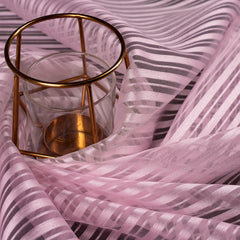 Sheer Organza Fabric Stripe Party Bridal Wedding Dress Craft