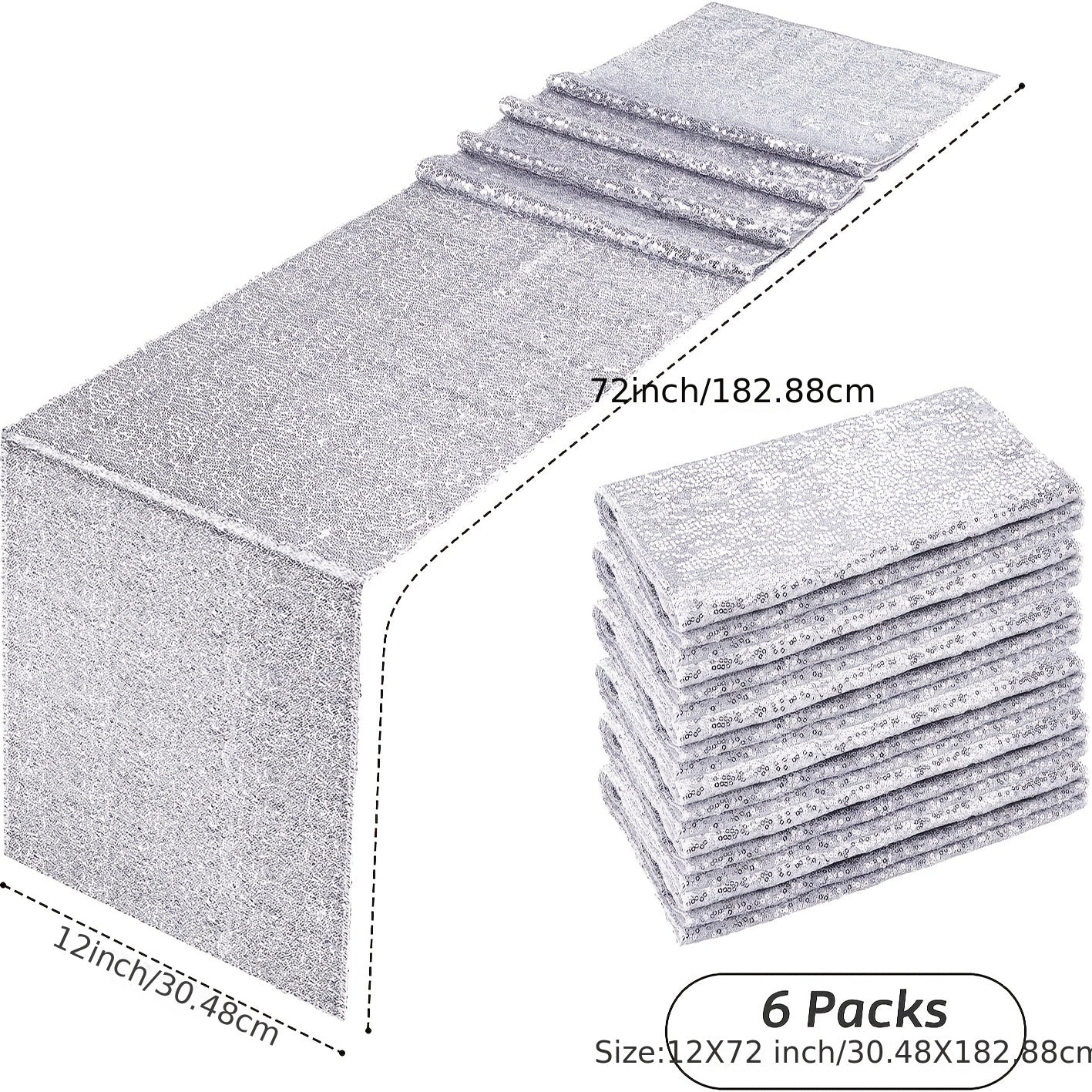6pcs Sequin Table Runner for Party Decoration