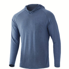 Men's Sun Protection Hoodie Active Stretch Rash Guard Long Sleeve