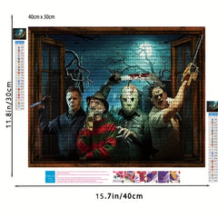 Halloween Movie Characters Diamond Painting Kit, 5D DIY Adult Horror Art Set