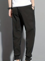 Men's Casual Solid Sports Pants with Zipper