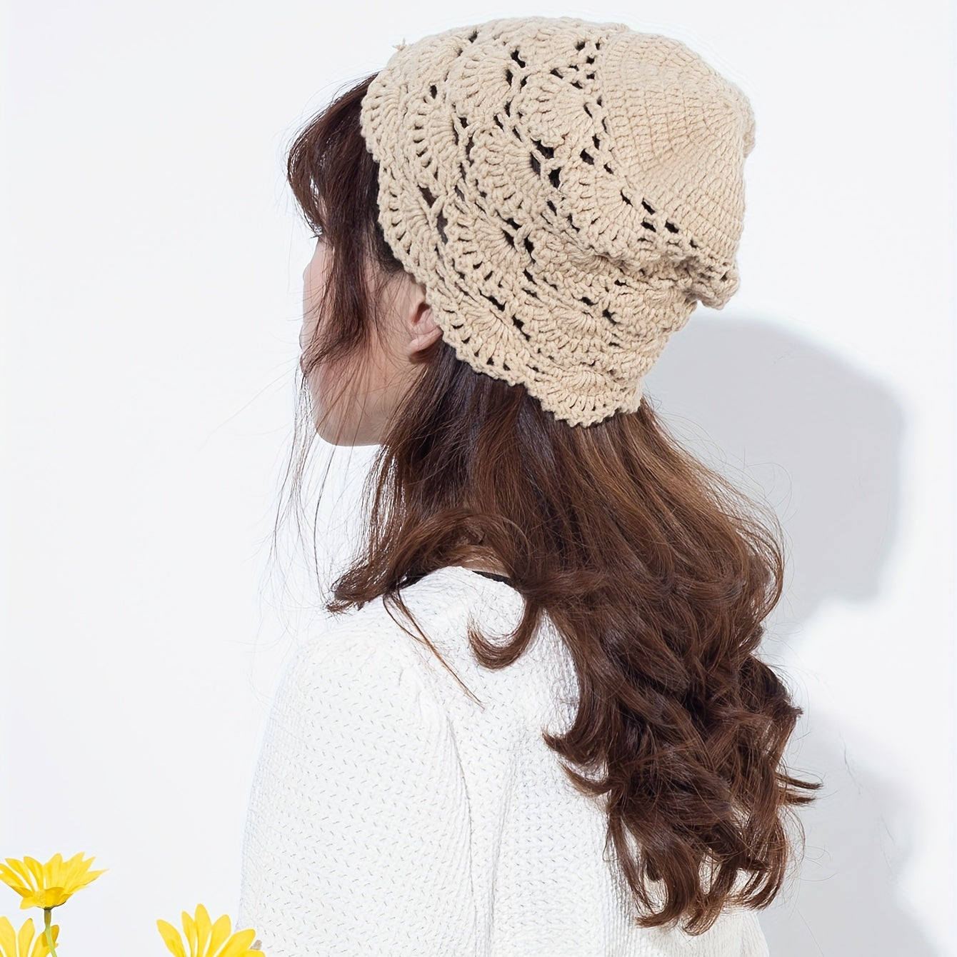 Classic Crochet Khaki Beanie Casual Elastic Knit Hat