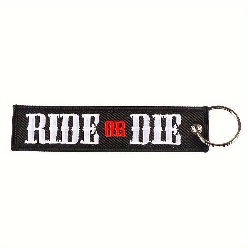 RIDE OR DIE Embroidered Keychain Ornament