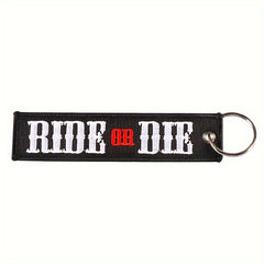 RIDE OR DIE Embroidered Keychain Ornament