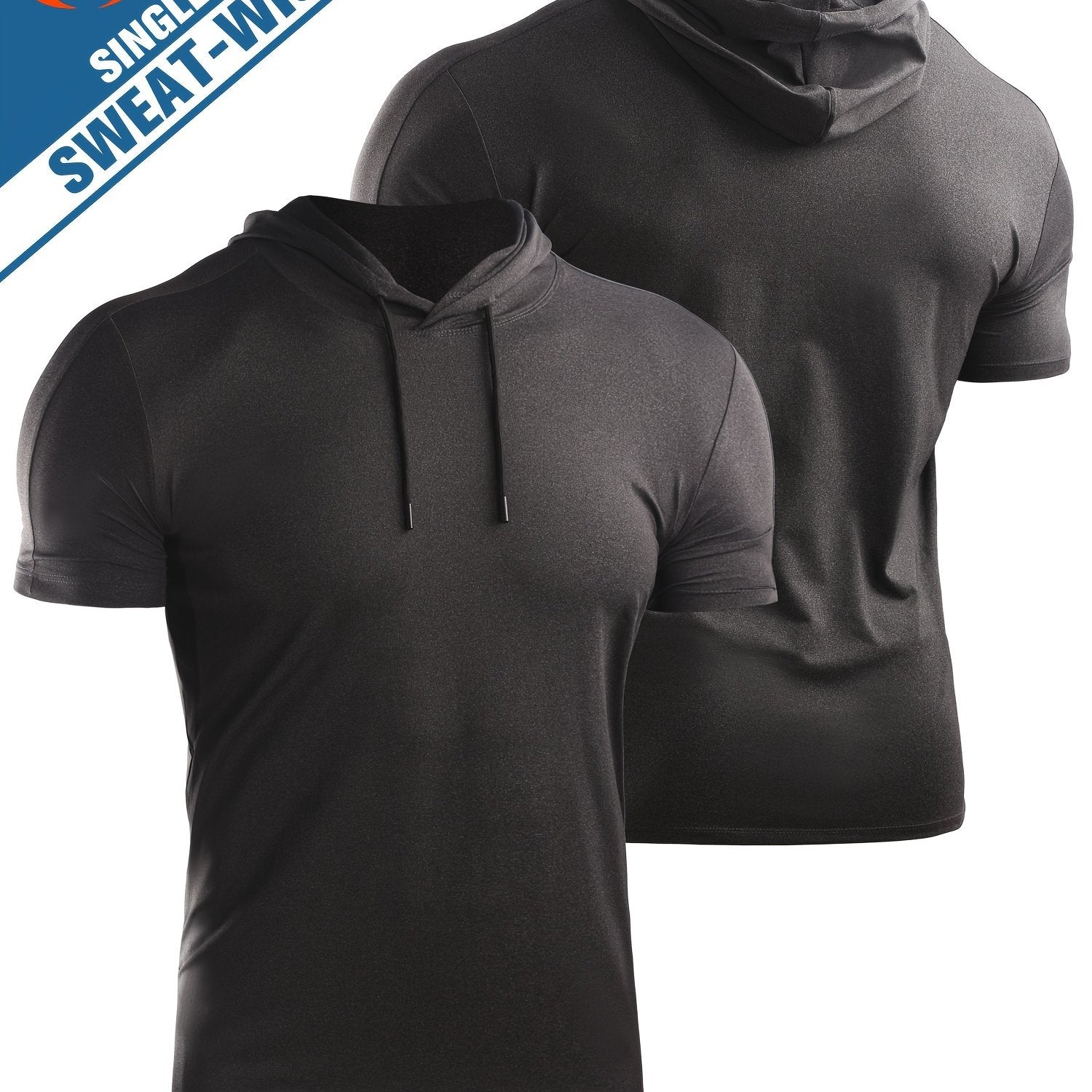 Men's Breathable Short Sleeve Hooded Sport Shirt