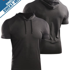 Men's Breathable Short Sleeve Hooded Sport Shirt