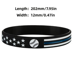 2pcs Baseball Softball Bracelet Sports Rubber Bracelet Running Elastic Bracelet