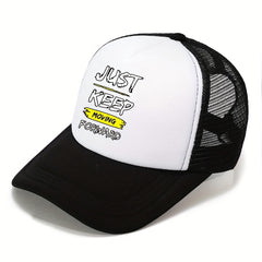 Unisex Sunshade Breathable Baseball Cap Just Keep Moving Forward Embroidery