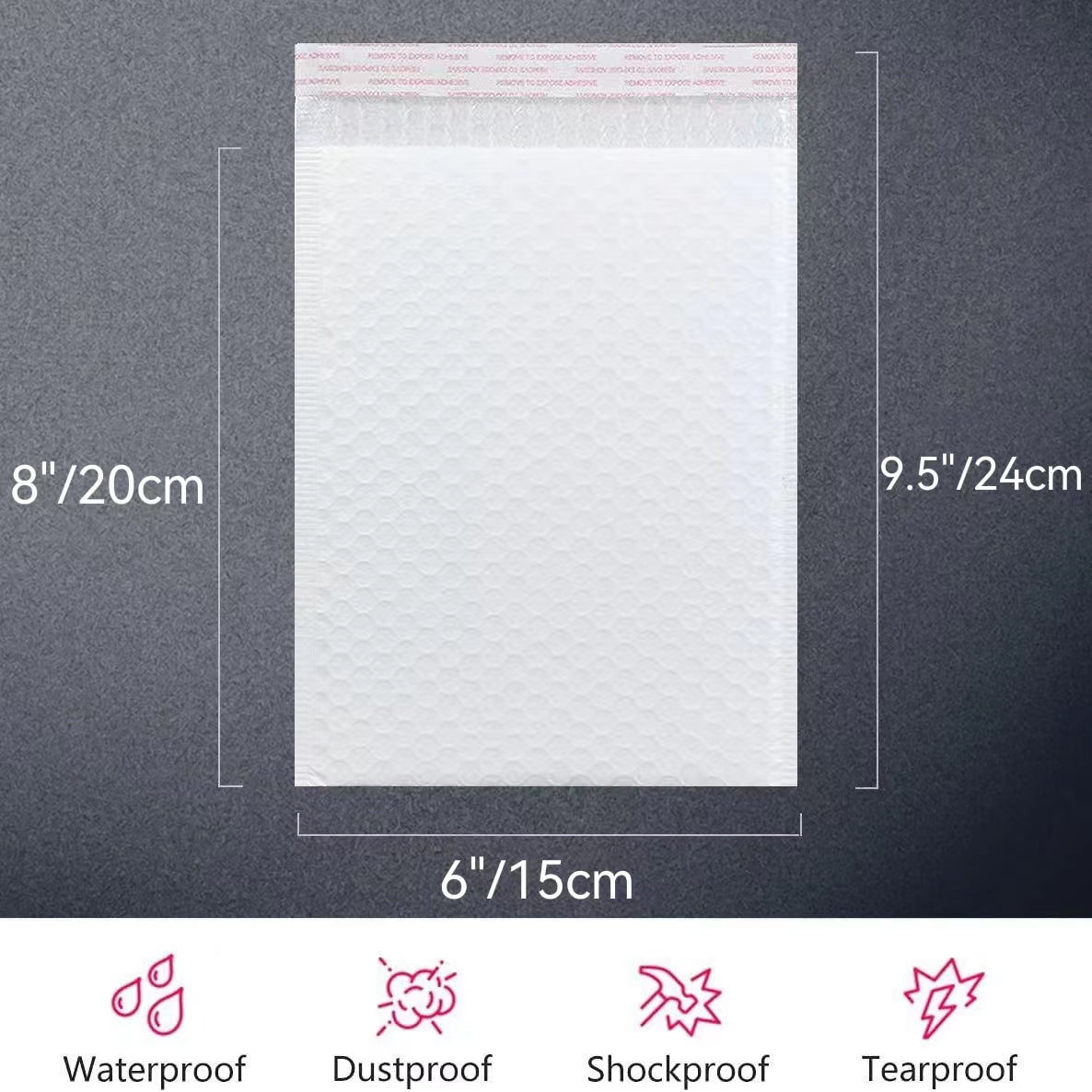 25 Pack Bubble Mailers Self Seal Padded Envelopes Waterproof Bags