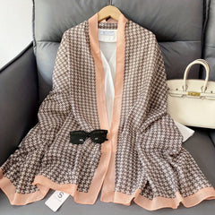 Geometric Pattern Wide Shawl Polyester Scarf