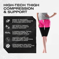 2 Pairs Thigh Compression Sleeves Breathable High Elastic Sport Thigh Socks