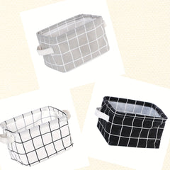 3pcs Fabric Folding Storage Baskets Room Decor Home Kitchen Bathroom Bedroom