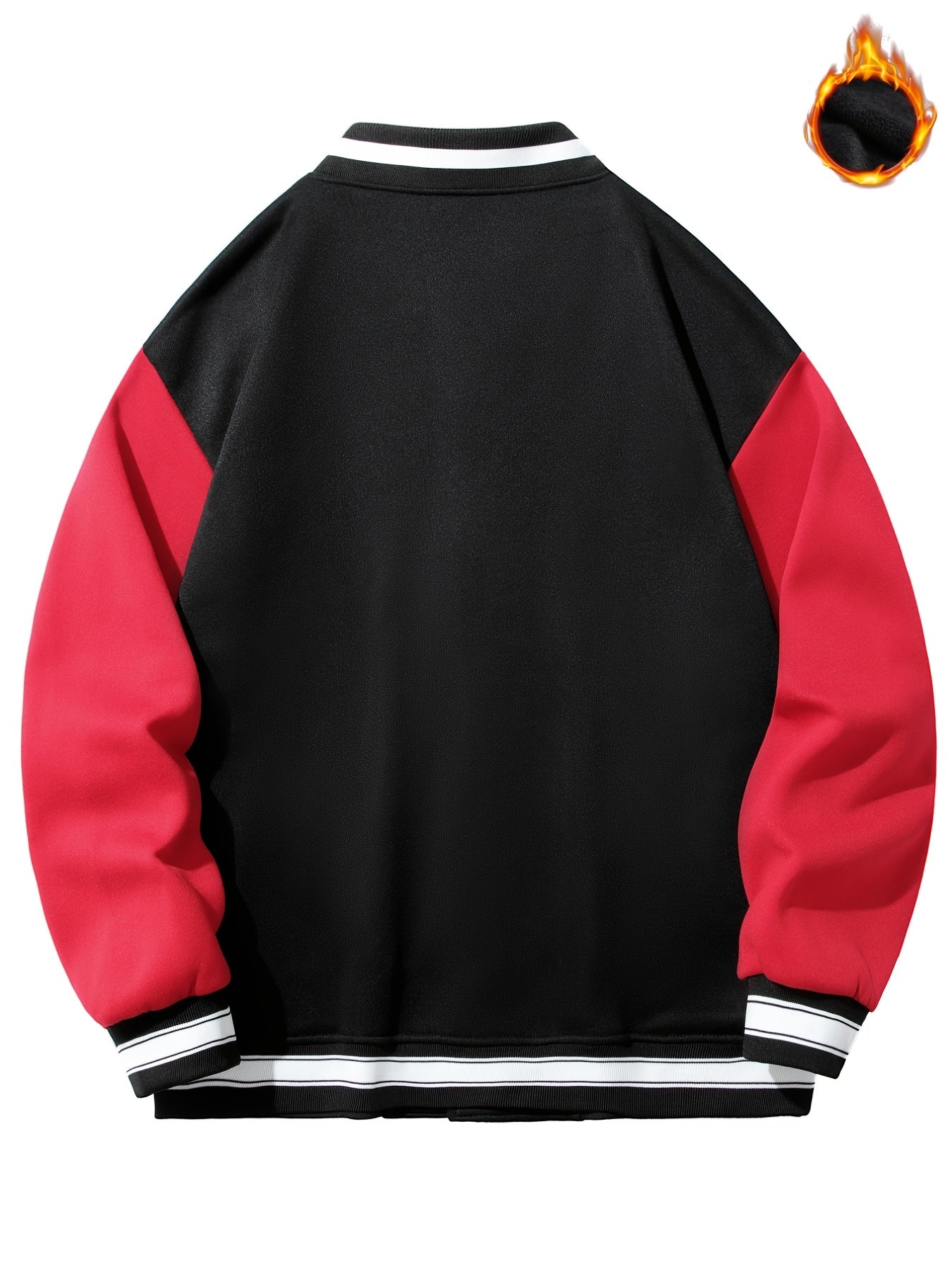 Men's Casual Block Baseball Jacket With Antlers Print