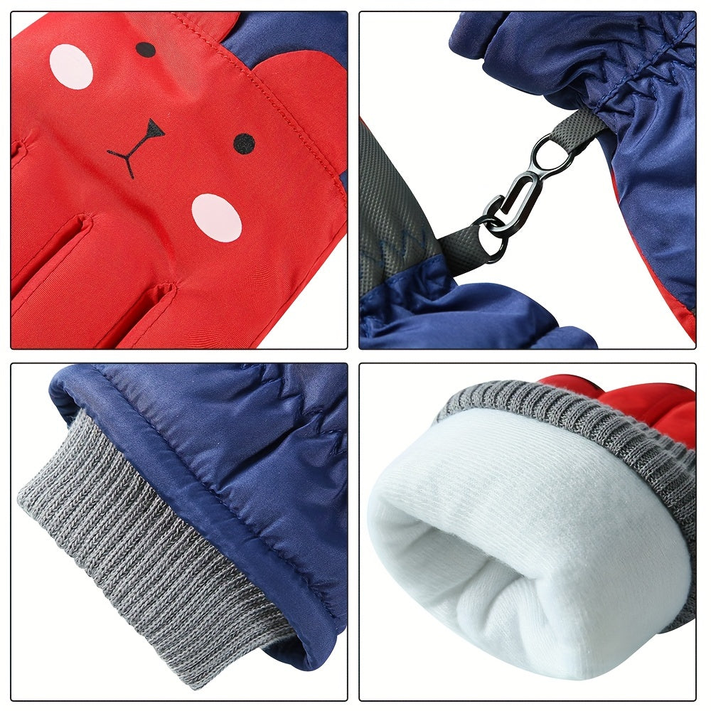 Kids Ski Gloves Winter Warm Waterproof Snowboard Gloves