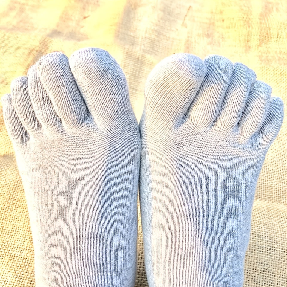 Breathable Moisture Wicking Five Finger Socks Comfortable Solid Short Socks