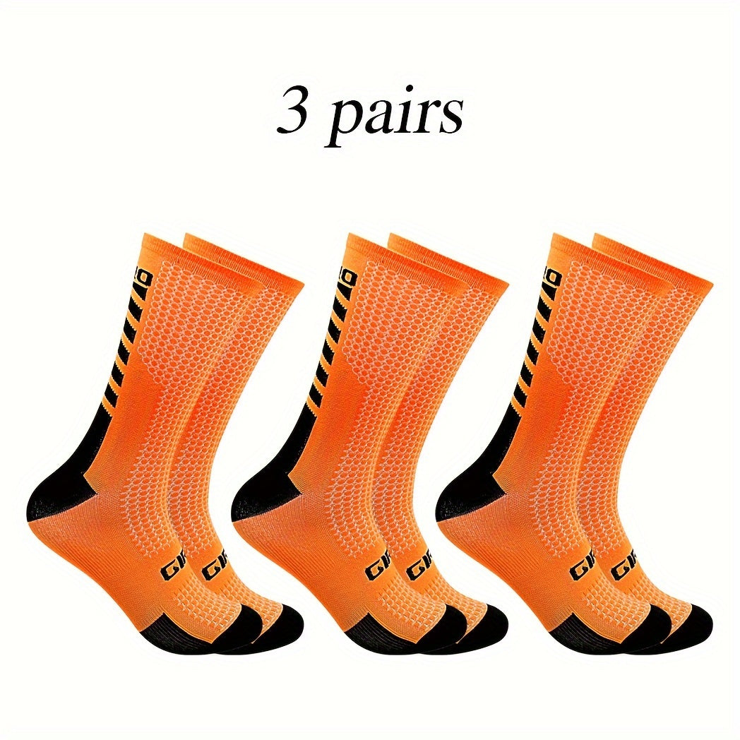 Men's Mid Crew Sport Socks - Sweat Absorbing Nylon Blend - Comfy & Breathable