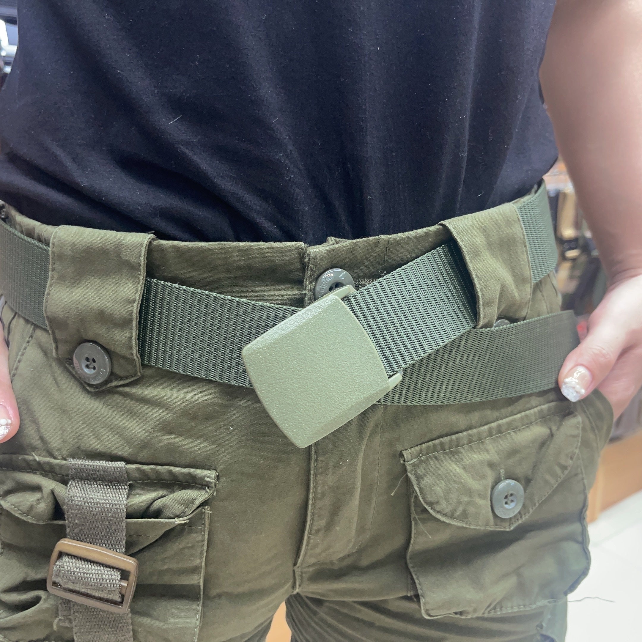 Outdoor Military Belt Plastic Buckle Nylon Canvas Belt