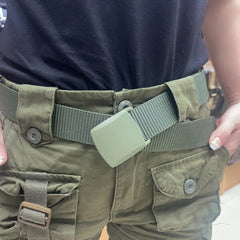 Outdoor Military Belt Plastic Buckle Nylon Canvas Belt