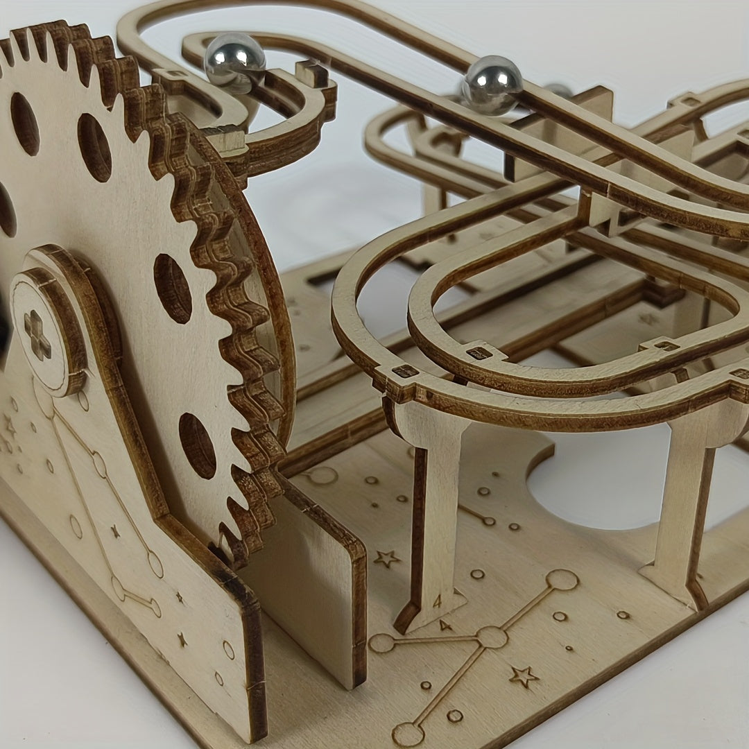3D Wooden Puzzle Mechanical Track Ball Simulation Model Decoration Adult Toy