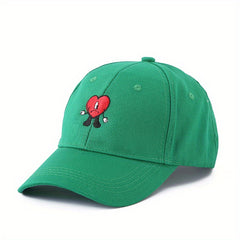 Bad Rabbit Embroidery Baseball Cap Solid Cartoon Heart Pattern Dad Hat