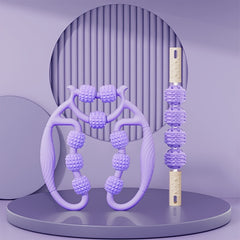 Leg Massage Clamp 4 wheels Yoga Pilates Roller Stick