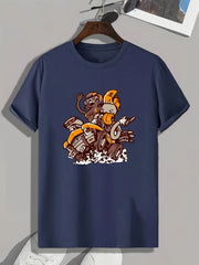 Werewolf Pattern Print Men's Sports T-shirt Graphic Tee for Fitness Activities