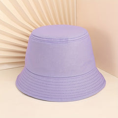 Peach Heart Embroidery Bucket Hat UV Protection Cotton Cloche