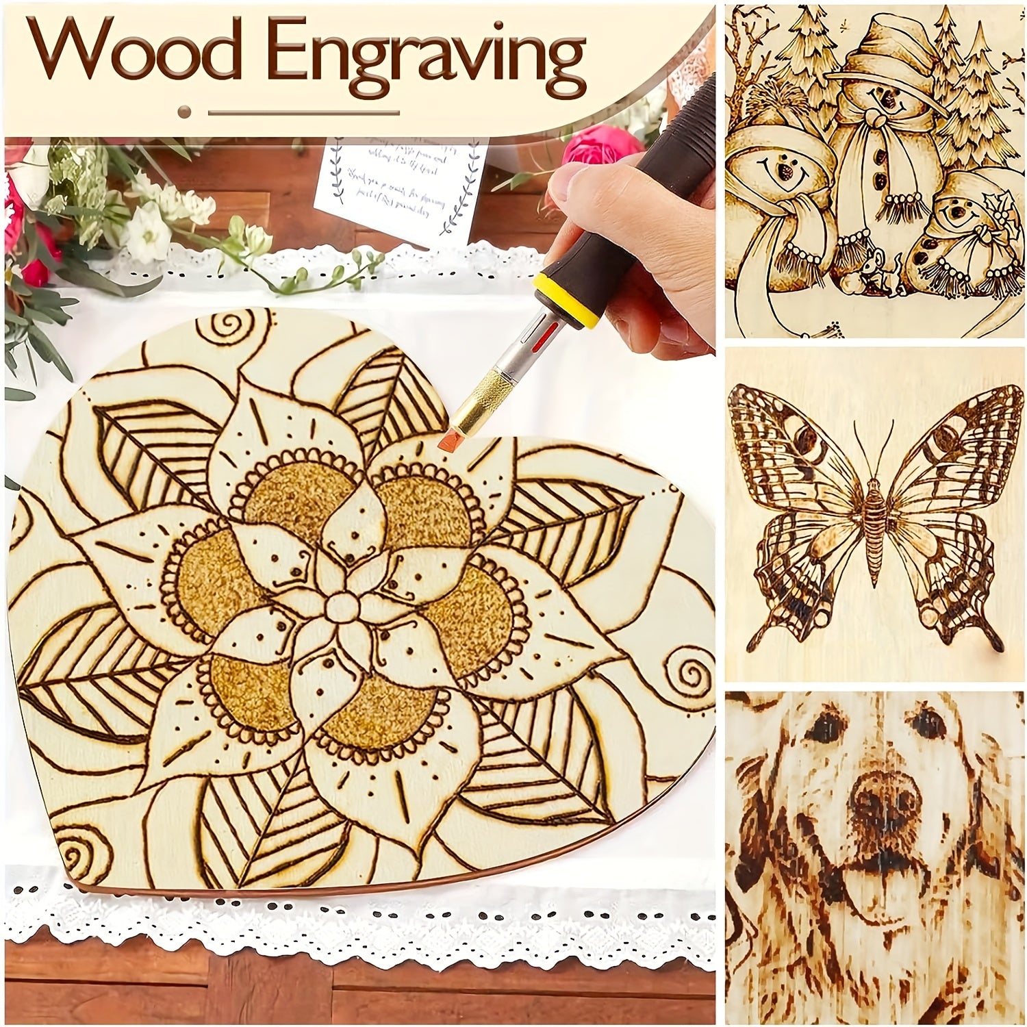 2pcs Wooden Hearts For Crafts DIY Holiday Decor