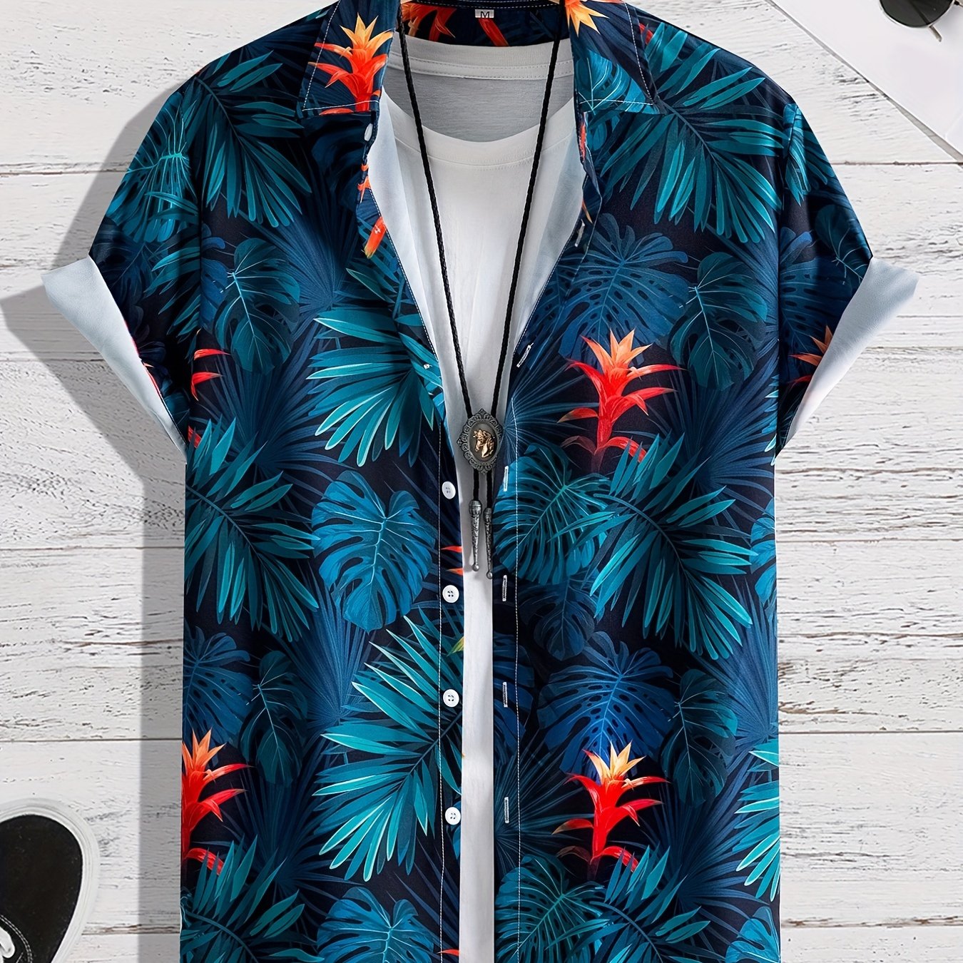 Tropical Plant Pattern Men's Hawaiian Shirt