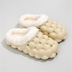Women's Fleece Bubble Slides Warm Soft Shoes