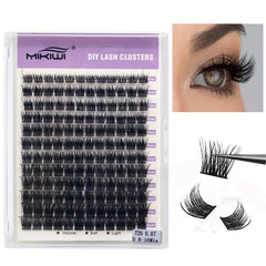 144Pcs D Curling False Eyelash Clusters DIY Extension 8-16mm Mixed Length