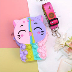 Cartoon Cat Bubble Coin Purse Crossbody Bag for Kids