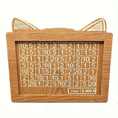Adult Wooden Piggy Bank Money Box with Counting Targets