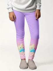 Gradient Star Graphic Leggings Girls Thick Leggings For Spring Fall Winter