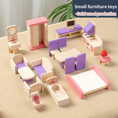Kids Wooden Playhouse Set for Dollhouses