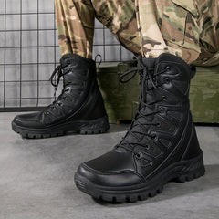 Men's Combat Boots Casual Lace up Walking Hiking Outdoor Shoes