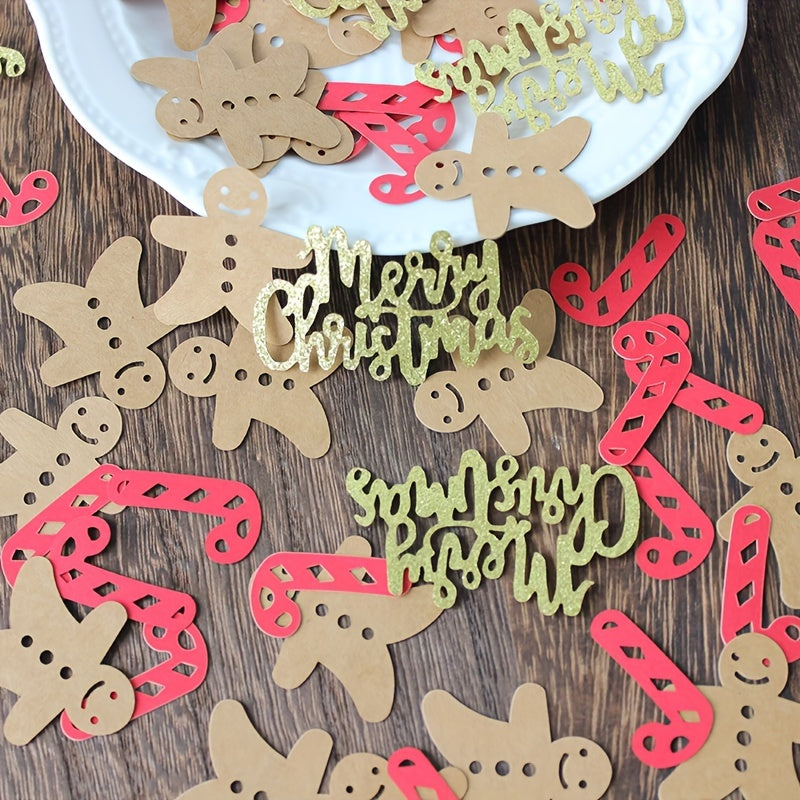 100pcs Golden Glitter Merry Christmas Confetti