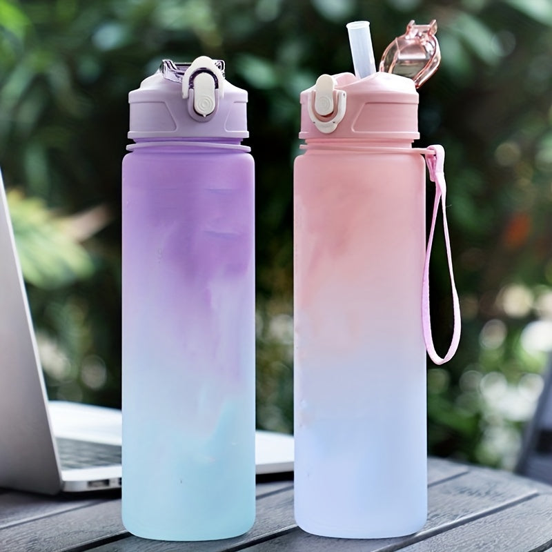 Time Marker Water Bottle Leakproof Fitness Sports Cup