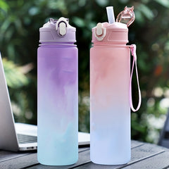 Time Marker Water Bottle Leakproof Fitness Sports Cup