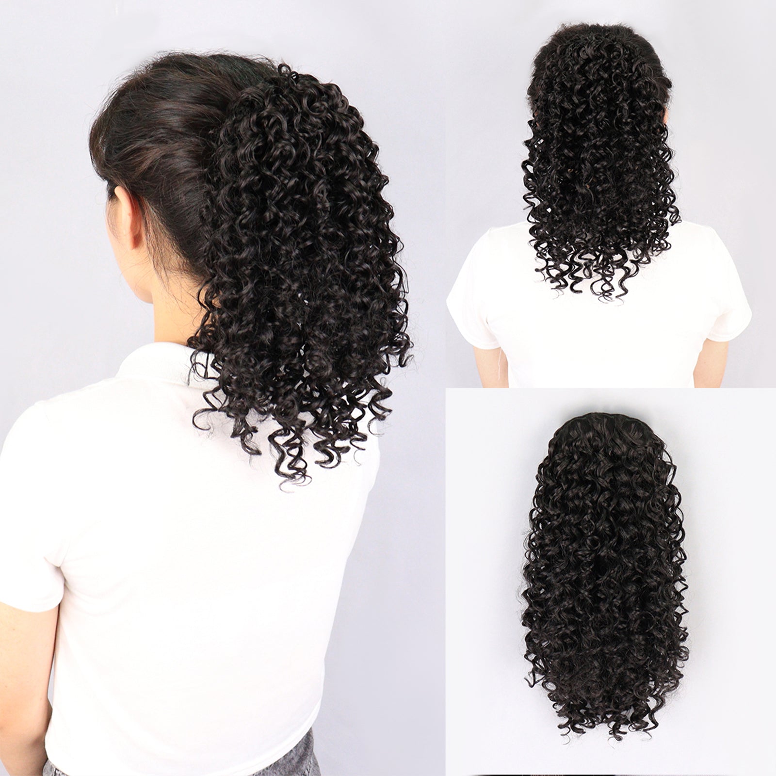 Long Deep Curly Ponytail Extension Synthetic Hair