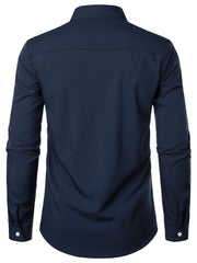 Men s Slim Fit Long-sleeved Button Shirt