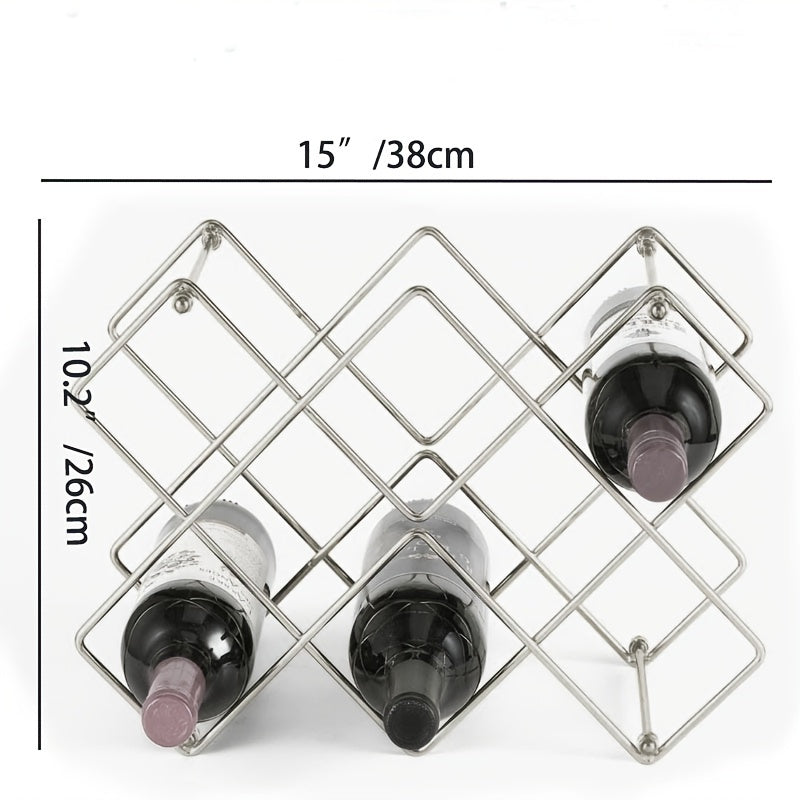 10 Bottle Metal Countertop Wine Rack Holder