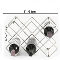 10 Bottle Metal Countertop Wine Rack Holder